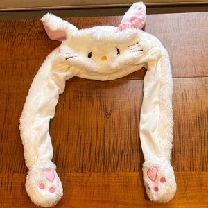 Cute White and Pink Cat Ear Hat
